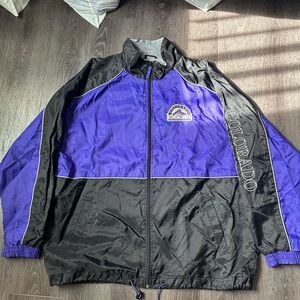 Vintage 90's Colorado Rockies Black and Purple Jacket